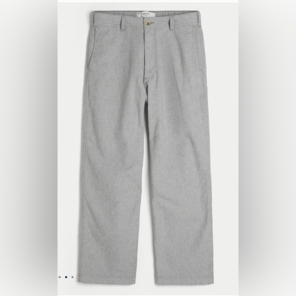 Hollister Baggy Linen-Blend Gray Men's Pants